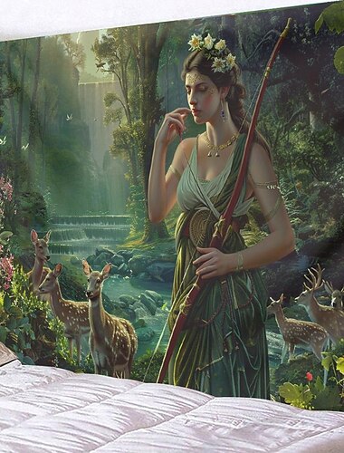  Artemis Göttin griechische Mythologie hängen Wandteppich Wandkunst große Wandteppich Wandbild Dekor Fotografie Hintergrund Decke Vorhang Haus Schlafzimmer Wohnzimmer