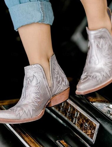  bottines western turquoise pour femmes avec motif brodé - bottes de cowboy élégantes pour tenues décontractées et country