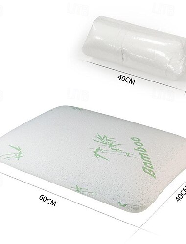  1 Paar Memory Foam Kissen-Set Bambusfaser-Baumwolle luxuriöses Mesh-Memory-Kissen Schlafkissen Nackenschutzkissen