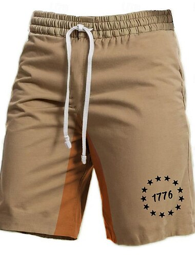  Herren Buchstabe Grafik-Drucke Sweatshorts Kurze Hose Strandshorts Kurze Hosen Frottee-Shorts Mittlere Taillenlinie Vintage Brautkleider schlicht Täglich Festtage Strassenmode Kordelzug Elastische