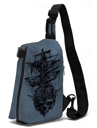  Herren Umhängetasche Schultertasche Brusttasche Polyester Outdoor Täglich Festtage Reißverschluss Bedruckt Hohe Kapazität Leichtgewichtig Multi-Carry Ruder Segelboot lichter Ocker Dunkelblau