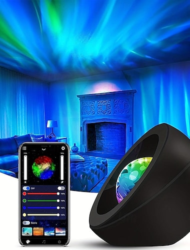  1pc led-nachtlampje projector slaapkamer projector app aurora projector kinderkamer nachtlampje home theater plafondlamp kamer decoratie geschikt voor baby volwassenen slaapkamer speelkamer thuis en