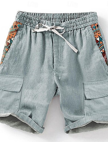  Herren Geometrisch 3D-Druck Shorts Sommershorts Freizeitshorts Mittlere Taille Designer Ethno-Stil Retro Vintage Lässig Täglich Ferien Tasche Kordelzug Elastischer Bund Designer Bekleidung