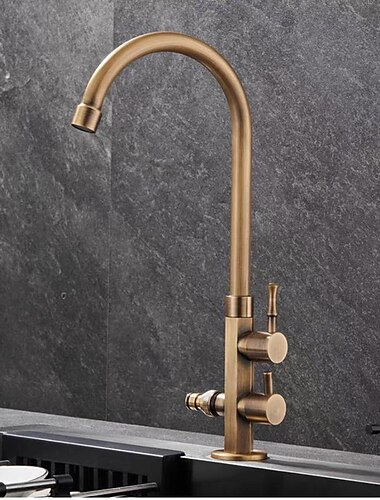  Torneira pia do banheiro - Clássico Latão Antiquado Montagem Exterior Monocomando e Uma AberturaBath Taps