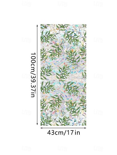 farget glass vindu slank patch pvc dobbeltsidig farget plante og blomst avtagbar vinduslapp