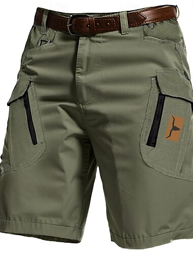  Herren Kuh Cargo Shorts Kurze Hosen Mittlere Taillenlinie Sport Modisch Strassenmode Sports Outdoor Casual Täglich Kordelzug Seitentaschen Elastische Taille Designer Bekleidung