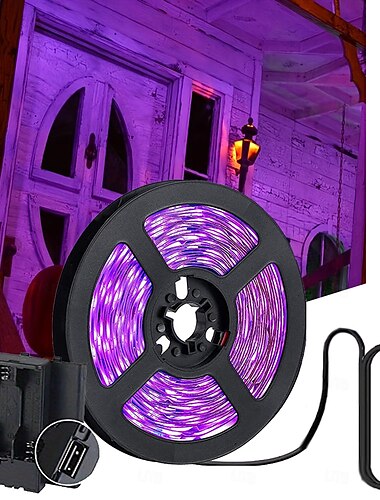  1m 2m 3M Flexible LED-Lichtleisten 60-300 LEDs 2835 SMD 8mm 1 Set Lichterketten & Zubehör 1 Set Lila LED Neonlichte Halloween Draussen Wasserdicht USB angetrieben Batterien angetrieben
