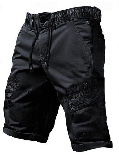  Per uomo Pantaloncini tattici Pantaloncini modello cargo Pantaloncini Maglia da escursione Bottoni A cordoncino Tasca con cerniera Liscio Indossabile Breve Esterno Giornaliero Campeggio e hiking Di