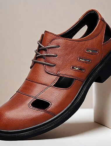  Sommersandalen aus Leder mit Cut-outs für Herren – atmungsaktive Freizeitschuhe