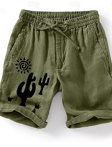  Per uomo Cactus Solari Piante Pantaloncini Pantaloncini estivi Pantaloncini casual Vita normale Di tendenza Streetwear Originale Informale Giornaliero Per eventi Tasche A cordoncino Vita elastica