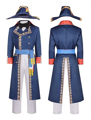  Retro Antiguo Rococó era napoleónica Abrigo Pantalones Accesorios Napoleón Hombre Real Víspera de Todos los Santos Carnaval Mascarada Fiesta / Noche Carnaval de Venecia Adultos Pañuelo Chaqueta