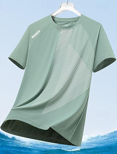  Herren T-Shirt Weste für Wanderer Ärmellos Rundhalsausschnitt Muskelshirt Ärmelloses Hemd Tanktop Außen Schnelltrocknend Weich Schweißableitend Polyester Streifen Schwarz Weiß Blau Klettern Camping