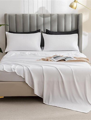  3-Piece Bedsheet Pillowcases Set Solid Color Single Sheet with Pillowcases for Student Dormitory Home Bedroom Simple Thickened Brushed Washable Cotton