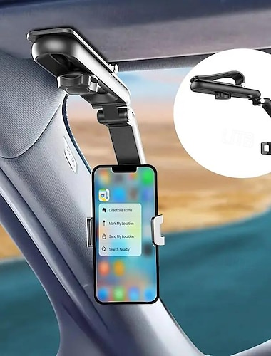  Pare-soleil rotatif à 1080° pour support de téléphone – Support universel pour iPhone 7 avec protection solaire entièrement pivotante et support de 7 pouces pour une expérience de conduite fluide.