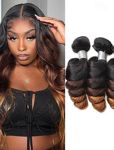  ishow hair t1b/4/30 ombre свободные волнистые пучки человеческих волос бразильские волосы плетения свободные волнистые пучки 100% наращивание человеческих волос