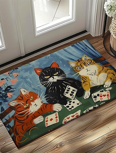  Bonito cates capacho tapete de cozinha tapete antiderrapante área à prova de óleo tapete ao ar livre indoor decoração do quarto tapete de entrada do banheiro