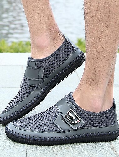  Herren atmungsaktive Halbschuhe & Slipper handgefertigte Schuhe Walking Casual Outdoor Alltag Mesh bequem braun grün grau Sommer Frühlingsschuhe