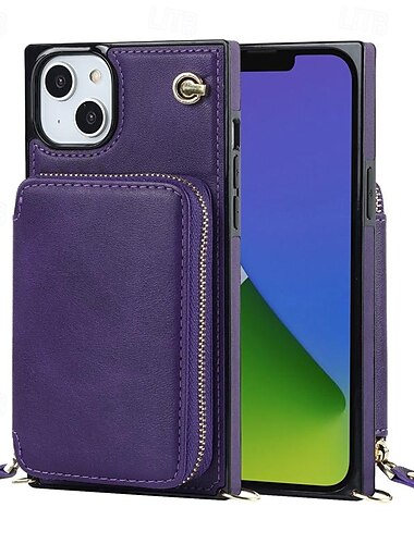 τηλέφωνο tok Για iPhone 16 15 14 Pro Max Plus iPhone 13 12 11 Pro Max Mini Θήκη κάρτας πορτοφολιού Φερμουάρ με τον Lanyard Σταντ ποδηλάτου Ρετρό TPU PU δέρμα