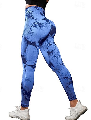  Damen Trainingsleggings Jogginghose Jogger Sport Leggings Patchwork Leichtgewichtig Hoher Taillenbund Yoga Fitness Fitnesstraining Hosen Leggings Batik Rot Braun Weiß Leicht Grün Herbst Winter Sport