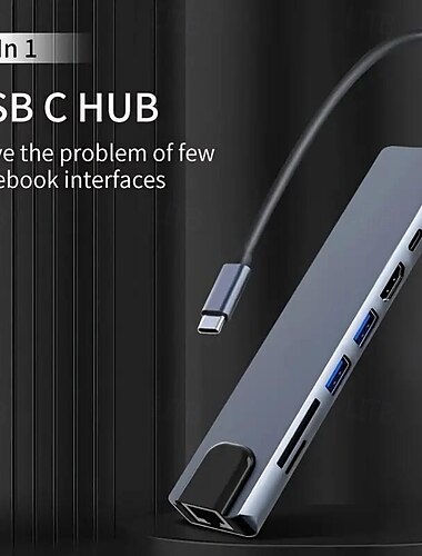  Typ-C8 All-in-One-Dock mit Netzwerkkarte USB3.0-Hub Laptop-Dock-Hub