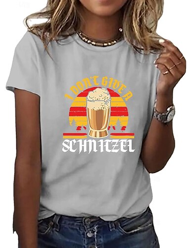  ビール コスプレ衣装 Ｔシャツ(21) プリント クラシック ストリートスタイル 用途 女性用 成人 カーニバル オクトーバーフェスト 熱間鍛造 パーティー カジュアル／普段着