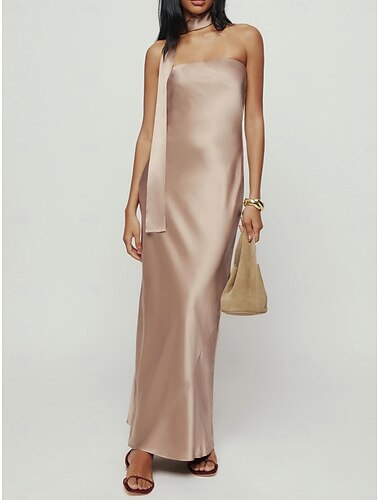  Sheath Bruiloft Gast Jurken Elegante Jurk Formeel Black Tie Vloer Lengte Mouwloos Strapless Charmeuse met Schouderband 2025