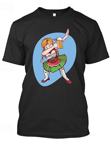 Bier Cosplay Kostüm T-Shirt-Ärmel Bedruckt Klassisch Streetstyle Für Paar Herren Damen Erwachsene Karneval Oktoberfestbier Heißprägen Party Casual