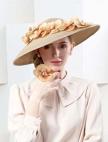  pannband hattar fiber bowler / cloche hatt hink hatt stråhatt bröllop tefest elegant bröllop med spets sida huvudbonader huvudbonader