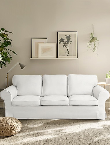  3 Zits Sofahoes Ektorp Bankhoes met 3 Kussenhoezen en 3 Rugleuninghoezen Bordeau Rood Ektorp Slipcover Wasbare Meubelbeschermer