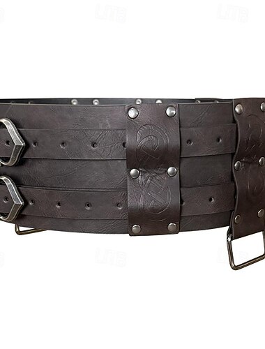  Retro / vintage Keskiaika Renessanssi Naamiaisasu Vyötärövyö Viikinki Kelttiläinen ritari Naamiaispuku Miesten Viikinki Karnevaali Naamiaiset Renessanssin messut LARP Ren Faire Aikuisten Vyötärövyö