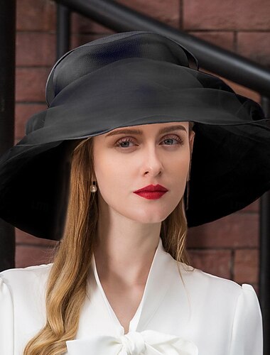  Hatter organza Solhatt Bryllup Med Sløyfe Hodeplagg Hodeplagg