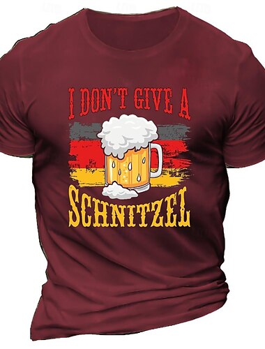  Øl Cosplay kostume T-shirt Trykt mønster Klassisk Gadestil Til Herre Voksne Karneval Oktoberfest øl Varmstempling Fest Afslappet / Hverdag