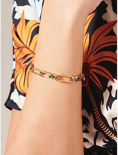  Damen Ketten- & Glieder-Armbänder Silber Gold Titanstahl Elegant Modisch Täglich