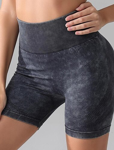  Damen Jogginghosen Fitnessshorts Yogahose Gerippt Leicht Hohe Taille Yoga Fitness Fitnesstraining Shorts Grafik Schwarz Lebenhafte Rosa Fuchsie Herbst Sport Sportkleidung Mikroelastisch Schmaler