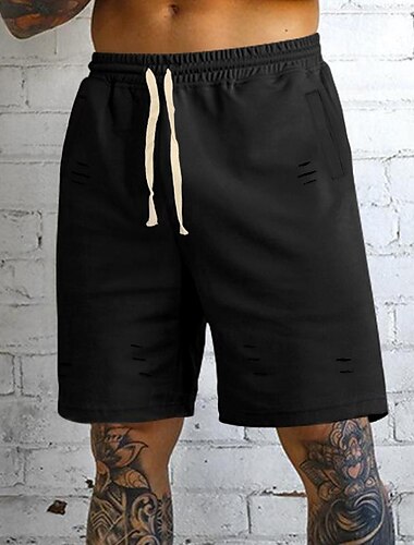  Herren Sweatshorts Kurze Hose Shorts Kurze Hosen Sommer-Shorts Tasche Kordelzug Elastische Taille Glatt Komfort Kurz Sports Outdoor Täglich Ausgehen Modisch Brautkleider schlicht Schwarz Grün