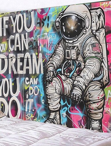  Straßengraffiti-Astronauten-Wandteppich zum Aufhängen, große Wandteppiche, Wanddekoration, Fotohintergrund, Decke, Vorhang, Heim, Schlafzimmer, Wohnzimmer, Dekoration