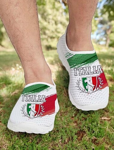  Herren Turnschuhe Schuhe bedrucken Leichte Sohlen Flyknit Schuhe Wanderschuhe Sport Brautkleider schlicht Outdoor Täglich Urlaub Gitter Atmungsaktiv Komfortabel Halbschuhe Weiß