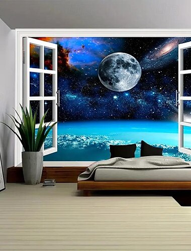  Weltall Planeten Wandteppich Universum Galaxie Wandteppich Wandbehang für Schlafzimmer Wandteppich Strand Decke College Wohnheim Wohnkultur Wandtuch XXL Natur