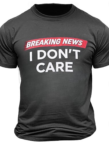  Per uomo Lettera Divertente Maglietta 100% Cotone Manica Corta Grafico Camicia Nero Grigio scuro Verde militare Maglietta comoda Streetwear Sport all'Aperto Abbigliamento di stilista