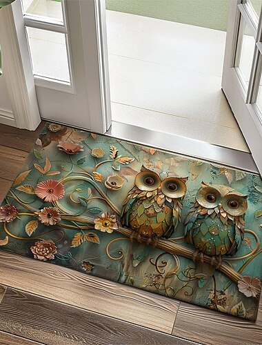 gufo 3d pittura zerbino cucina mat tappetino antiscivolo tappeto a prova di olio tappeto per interni ed esterni arredamento camera da letto tappetino da bagno tappeto d'ingresso