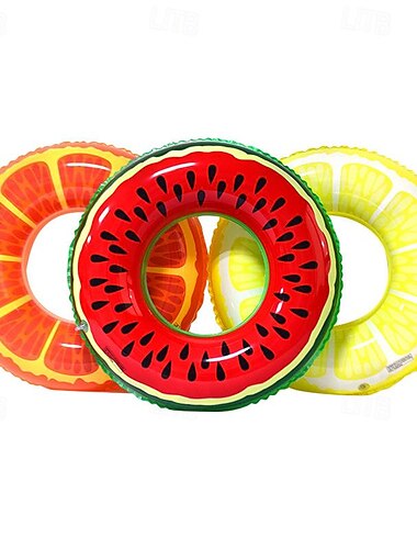  3 pcs anneaux de natation flotteurs de piscine gonflables pour enfants adultes 32,5 '' anneaux de flotteurs de piscine de fruits jouets de tube pour la fête de flotteur d'eau de plage d'été, piscine, océan, temps de plage