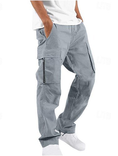  Herren Cargo-Hosen Hose Elastischer Bund Mehrere Taschen Einfach tragbar Täglich Campen und Wandern Klassisch Schwarz Armeegrün