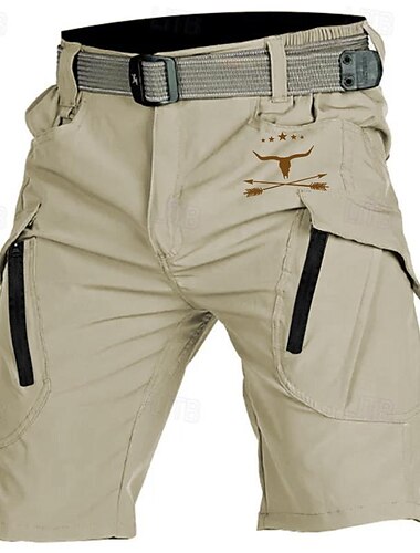  Homme Vache Short Cargo Taille médiale Sportif Mode Vêtement de rue Sport extérieur Casual du quotidien Poches latérales Taille elastique Multi poche Designer Vêtement Tenue