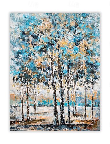  Pinturas al óleo hechas a mano lienzo arte de la pared decoración moderno abstracto pequeño paisaje rural boscoso para la decoración del hogar pintura enrollada sin marco sin estirar