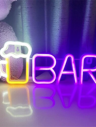  LED-Neonstreifenlicht für die Oktoberfest-Bar, warmweißes, weiß-violettes Schild. Erhellen Sie Ihren Sommer mit diesem beleuchteten LED-Festzelt-Barschild, das sich perfekt als Außen- und Wanddekoration eignet.