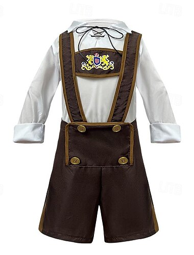  Karneval Oktoberfestbier Kostüm Kleid Dirndl Lederhosen Bayerisch Dienstmädchen Deutsch München Wiesn Jungen Mädchen Stoff im traditionellen Stil