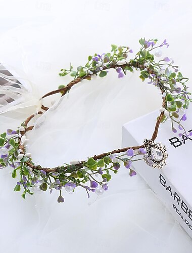  Λουλουδάτο Μεσαίωνα Αναγέννησης Τεμάχια Κεφαλής Κορδέλα κεφαλής Νεράιδα Ξωτικό Φανταχτερή Φόρεμα Γυναικεία Απόκριες Μασκάρεμα Πάρτι / Βράδυ Ενηλίκων Καλύμματα Κεφαλής