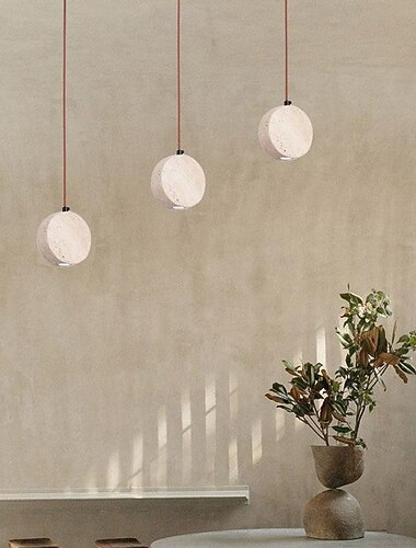  LED Pendant Light Warm White 4cm 1-Light Japanese Personality E27 Base Single-Head Chandelier Creative Industrial Style Marble Hanging Lamp Restaurant Cafe Bedroom 110-240V