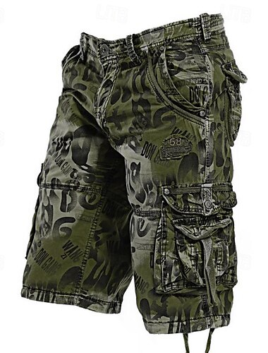  Voor heren Tactische korte broek Cargoshorts Camouflage shorts Korte broek Knop Meerdere zakken camouflage Camouflage Kleur Draagbaar Knielengte Buiten Dagelijks Kamperen&Wandelen Modieus Klassiek