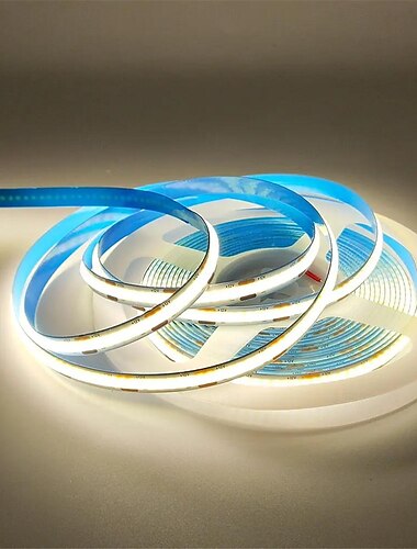  COB-LED-Lichtstreifen, 5 m linearer dimmbarer LED-Lichtstreifen, flexibles 12-V-COB-LED-Licht Ra90 für Schlafzimmer